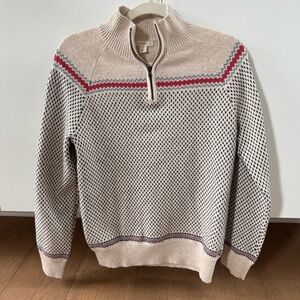 Crewcuts Beige and Red Zip-Up Sweater | boys XL
